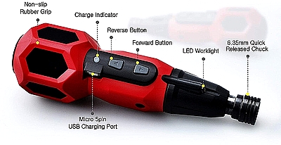 מברג usb מברגון נטען תוצרת קוריאה